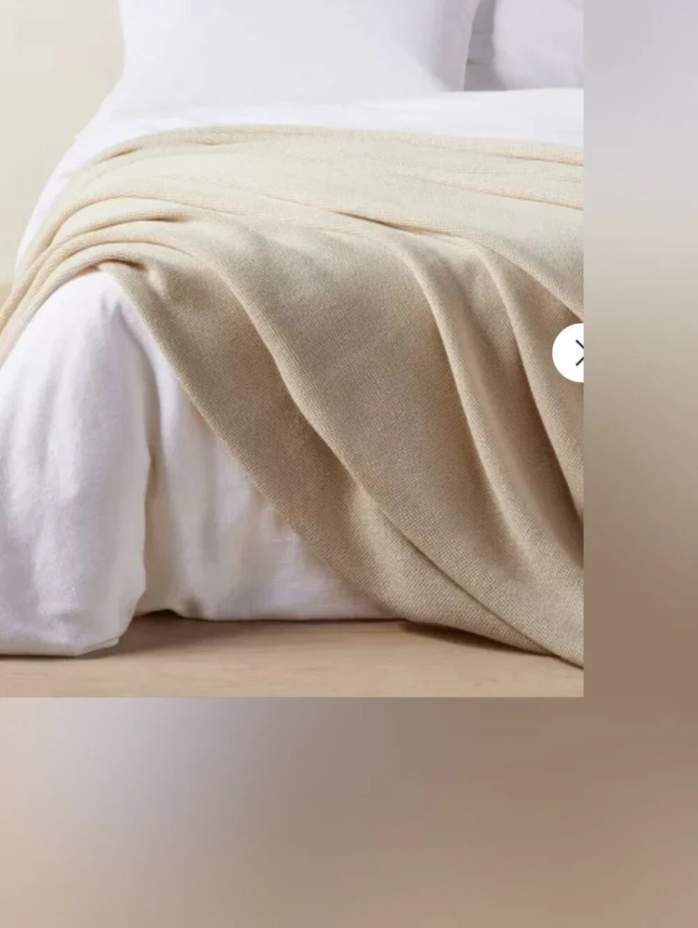 Casaluna Cream King Micro Waffle Weave Throw Bed Blanket